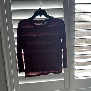 Sheer Burgundy Long Sleeve Top